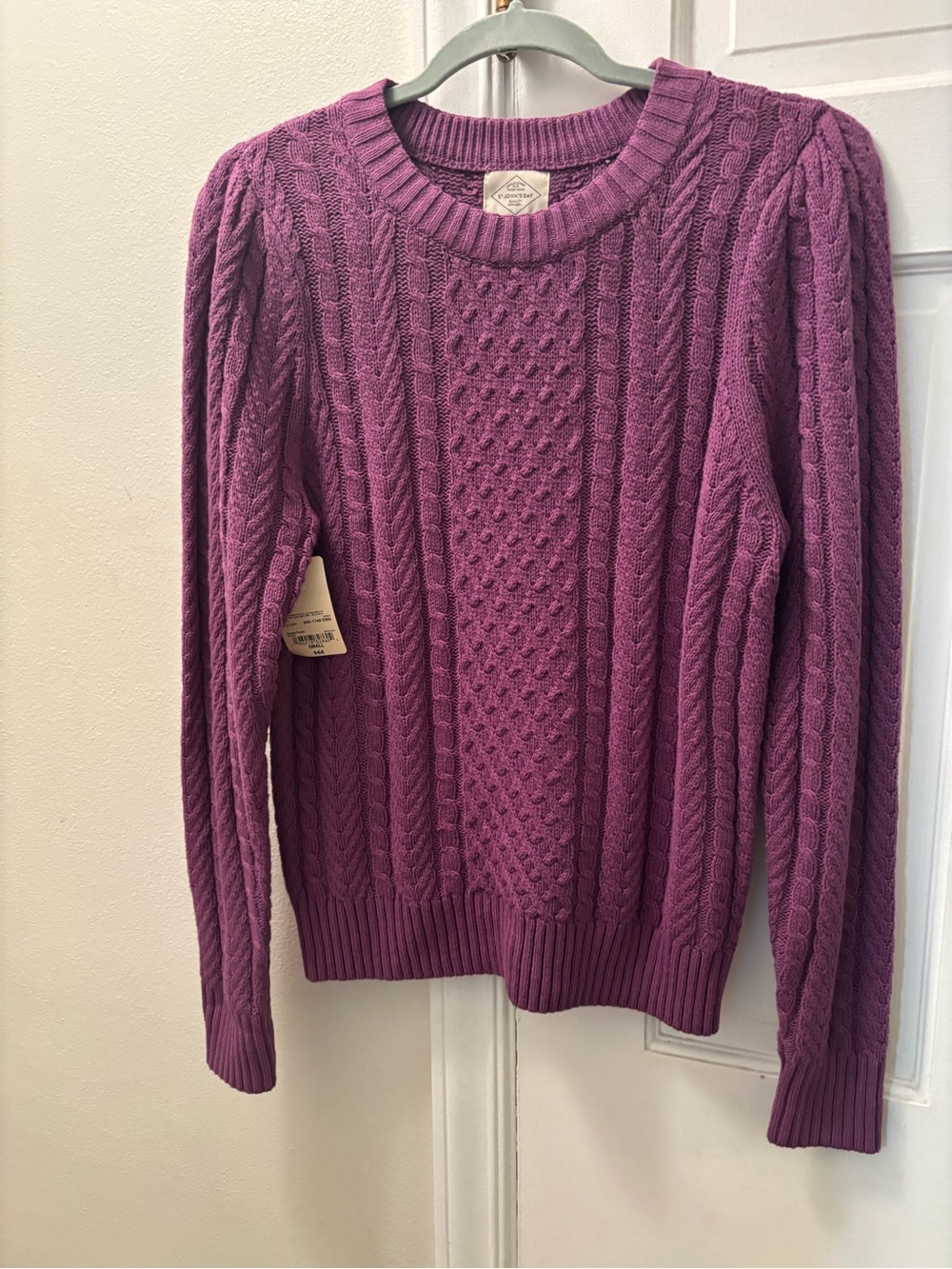St. John's Bay Purple Cable-Knit Crewneck Sweater
Size Small